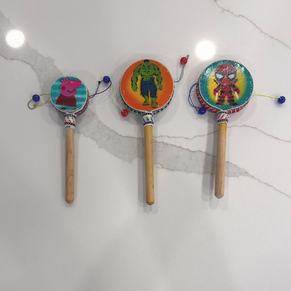 Bahamas Souvenir Monkey Drum Set 3pc Peppa Pig Hulk Deadpool Kids Musical Toys - Picture 3 of 3